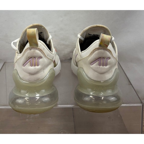 Nike Air Max 270 Floral Running Shoes White Pink Women's Size 7 Sneakers - Picture 4 of 10